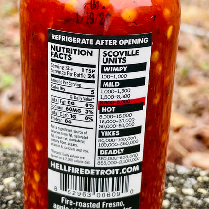 Hell Fire Detroit Fresno Hot Sauce - 4 oz. Best By: 1/2024