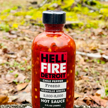 Hell Fire Detroit Fresno Hot Sauce - 4 oz. Best By: 1/2024